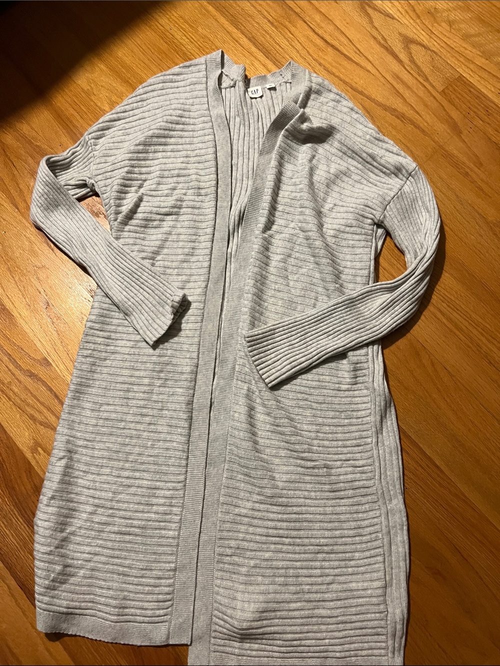 GAP Light Gray Ribbed Long Cardigan Dress